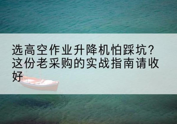 浮梁高空作业升降机厂家推荐-选高空作业升降机怕踩坑？这份老采购的实战指南请收好